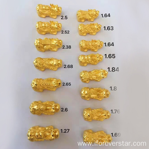 999 Hard Gold Pixiu Bead 24K Pure Gold